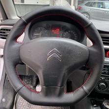 İmza Citroen C-Elysee Araca Özel Direksiyon Kılıfı Uyumlu (Nokta Düz)