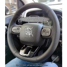 İmza Citroen C3 2020 Araca Özel Deri Direksiyon Kılıfı (Noktalı Düz)