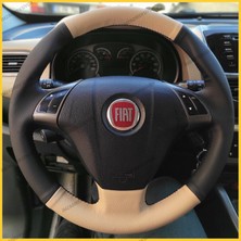 İmza Fiat Linea Tuşlu Araca Özel Direksiyon Kılıfı (Mat Krem)