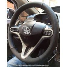 İmza Honda Civic Fd6 Araca Özel Direksiyon Kılıfı (Noktalı Nubuk)