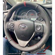 İmza Toyota Auris 2014 Araca Uyumlu Direksiyon Kılıfı (Soft Noktalı Yüzüklü )