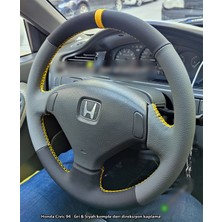 İmza Honda Civic 1992-1995 Araca Özel Direksiyon Kılıfı (Alcantra Gri Deri)