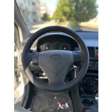İmza Hyundai Accent Era Araca Özel Direksiyon Kılıfı (Nokta Düz Gri Dikiş)