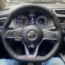 İmza Nissan Qasqai Trail Araca Özel Direksiyon Kılıfı (Noktalı Düz Siyah)