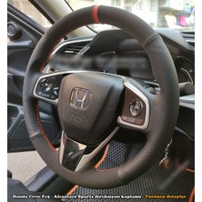 İmza Honda Civic Fc5 Araca Özel Direksiyon Kılıfı (Nokta Alcantra Turuncu Yüzük)