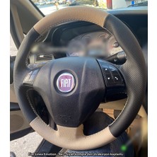 İmza Fiat Linea Punto Araca Özel Direksiyon Kılıfı (Krem Nokta)
