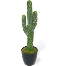 Nettenevime Yapay Çiçek Kaktüs Ağacı 3kollu Siyah Saksıda 56*15CM SK4019