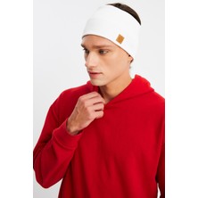 Butikgiz Beyaz Erkek Pamuklu Kaşkorse, Kaymaz, Terletmez, Ultra Hafif, Spor Saç Bandı Bandana Buff