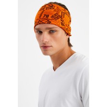 Butikgiz Turuncu Erkek Pamuklu Penye, Kaymaz, Ultra Hafif, Spor Geniş Saç Bandı Bandana Buff