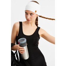 Butikgiz Beyaz Kadın Pamuklu Kaşkorse, Kaymaz, Terletmez, Ultra Hafif, Spor Saç Bandı Bandana Buff