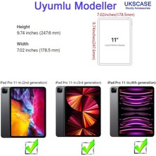 Ukscase iPad Pro 11 Inch 2022, 2021, 2020 (4th, 3rd, 2nd Generation) Uyumlu Şeffaf Silikon Kılıf