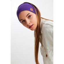 Butikgiz Mor Kadın Pamuklu Kaşkorse, Kaymaz, Terletmez, Ultra Hafif, Spor Saç Bandı Bandana Buff