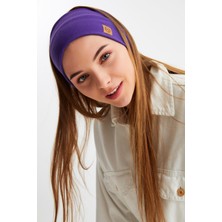 Butikgiz Mor Kadın Pamuklu Kaşkorse, Kaymaz, Terletmez, Ultra Hafif, Spor Saç Bandı Bandana Buff