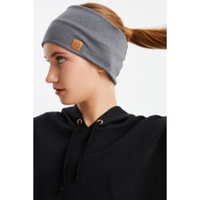Butikgiz Açık Gri Kadın Pamuklu Termal, Kaymaz, Terletmez, Ultra Hafif, Spor Saç Bandı Bandana Buff