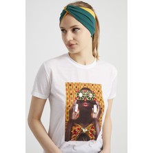 Butikgiz Zümrüt Yeşili - Hardal, Butik Kadın Bandana Saç Bandı, Ekstra Yumuşak,  Esnek, Doğal, Pamuklu Penye