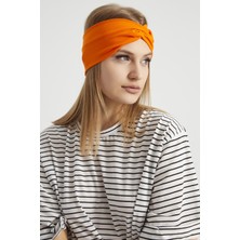 Butikgiz Stil Turuncu, Butik Tasarım Kadın Bandana Saç Bandı, Ekstra Yumuşak,  Esnek, Doğal, Pamuklu Penye