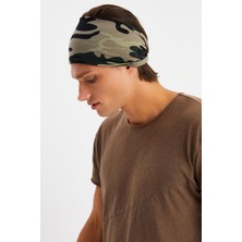 Butikgiz Kamuflaj Erkek Pamuklu Penye, Kaymaz, Ultra Hafif, Spor Geniş Saç Bandı Bandana Buff