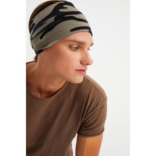 Butikgiz Kamuflaj Erkek Pamuklu Penye, Kaymaz, Ultra Hafif, Spor Geniş Saç Bandı Bandana Buff