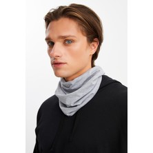 Açık Gri Erkek 4 fonksiyonlu Koruyucu  Pamuklu, Esnek, Terletmez, Bandana, Boyunluk, Buff, Maske