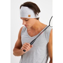 Butikgiz Açık Gri Erkek Pamuklu Kaşkorse, Kaymaz, Terletmez, Ultra Hafif, Spor Saç Bandı Bandana Buff
