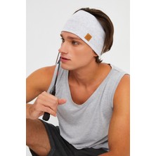 Butikgiz Açık Gri Erkek Pamuklu Kaşkorse, Kaymaz, Terletmez, Ultra Hafif, Spor Saç Bandı Bandana Buff