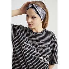 Butikgiz Batik Siyah, Butik Tasarım Kadın Bandana Saç Bandı, Ekstra Yumuşak,  Esnek, Doğal, Pamuklu Penye