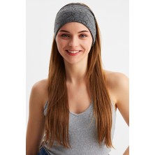 Butikgiz Füme Kadın Çift Taraflı Kullanım Alternatifli, Pamuklu Penye, Kaymaz, Hafif, Spor Saç Bandı Bandana