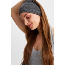 Butikgiz Füme Kadın Çift Taraflı Kullanım Alternatifli, Pamuklu Penye, Kaymaz, Hafif, Spor Saç Bandı Bandana