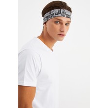 Butikgiz Gri Erkek Pamuklu Penye, Kaymaz, Terletmez, Ultra Hafif, Spor Saç Bandı Bandana