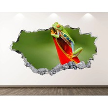 Kt Grup Ağaç Kurbağası Full Hd Baskı 3D Modern Duvar Sticker