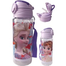 Frocx Kız Çocuk Frozen Matara 500 ml 1 Adet Lisanslı Elsa Karlar Ülkesi Suluk Okul Matarası Öğrenci Suluğu