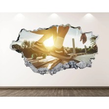 Kt Grup Kaykaycı Temalı Full Hd Baskı 3D Modern Duvar Sticker