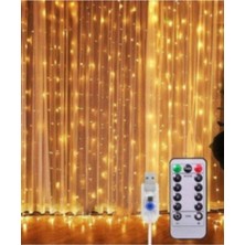 Star Global Kumandalı 8 Ayrı Moda Sahip 3MX3M Perde LED  3 Metre ( 3 mt x 3 mt ) Perde LED Peri LED USB