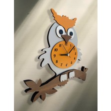 Goodtime Gri Baykuş Sarkaçlı Dekoratif Duvar Saati