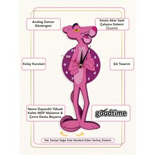Good Time Goodtime Pembe Panter Dekoratif Duvar Saati