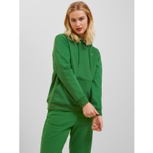 JJXX Kadın Yeşil Kapüşonlu Sweatshirt Uzun Kollu Rahat Kesim Ek Özellikler 12223961-Green