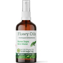 Flowy Oils Nane Suyu Arındırıcı Tonik Cam Şişe %100 Tam Saf Doğal Yağlı Distilasyon Hidrosöl Suyu 100ML