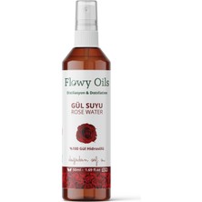 Flowy Oils Gül Suyu %100 Tam Saf Doğal Yağlı Distilasyon Hidrosöl Suyu Tonik Rose Hydrosol Tonic 50ML