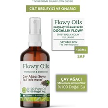 Flowy Oils Çay Ağacı Suyu Cilt Besleyici Onarıcı Cam Şişe %100 Tam Saf Doğal Yağlı Distilasyon Hidrosöl 100ML