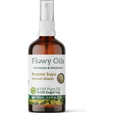 Flowy Oils Rezene Suyu Cam Şişe %100 Tam Saf Doğal Yağlı Distilasyon Hidrosöl Suyu Fennel Hydrosol 100ML