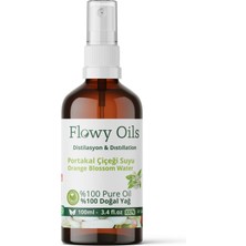 Flowy Oils Portakal Çiçeği Suyu Yaşlanma ve Akne Karşıtı Cam Şişe %100 Tam Saf Doğal Yağlı Distilasyon 100ML