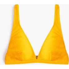 Koton Üçgen Bikini Üstü Dokulu Kalın Askılı