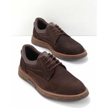 Bambi Kahve Nubuk Leather Erkek Oxford Ayakkabı E01556020601