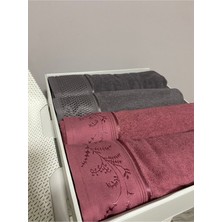 Özdilek Ditsy Mürdüm - Antrasit Best Set Hamam Takımı