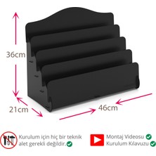 Mingitav Mini Lucky 4 Raflı Ahşap Masaüstü Mini Kitaplık Montessori Çocuk Kitaplığı Çocuk Odası Kitaplık