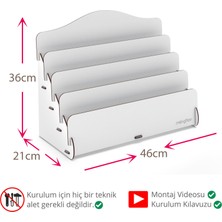 Mingitav Mini Lucky 4 Raflı Ahşap Masaüstü Mini Kitaplık Montessori Çocuk Kitaplığı Çocuk Odası Kitaplık