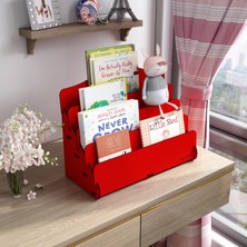 Mingitav Mini Lucky 4 Raflı Ahşap Masaüstü Mini Kitaplık Montessori Çocuk Kitaplığı Çocuk Odası Kitaplık