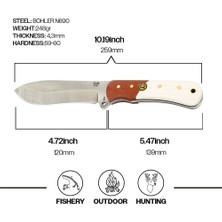 Kam Knife El Yapımı Kılıflı Fonksiyonel Sabit Bıçak - Böhler N690 Çelik - A40 N690 Kızıl Beyaz
