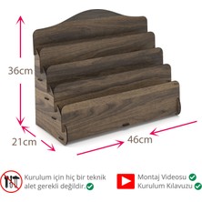 Mingitav Mini Lucky 4 Raflı Ahşap Masaüstü Mini Kitaplık Montessori Çocuk Kitaplığı Çocuk Odası Kitaplık