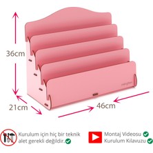 Mingitav Mini Lucky 4 Raflı Ahşap Masaüstü Mini Kitaplık Montessori Çocuk Kitaplığı Çocuk Odası Kitaplık